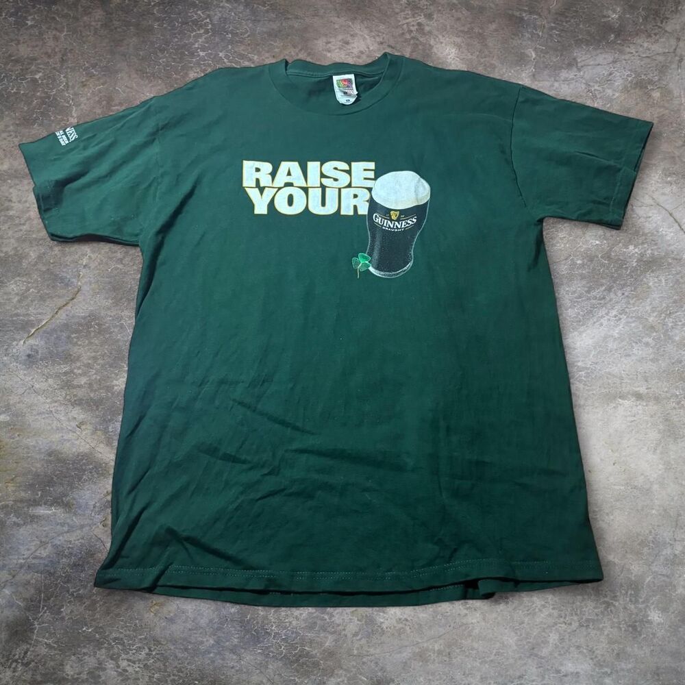 Guinness T-Shirt Men’s XL Green 2003 St Patrick’s Day Raise Your Guinness